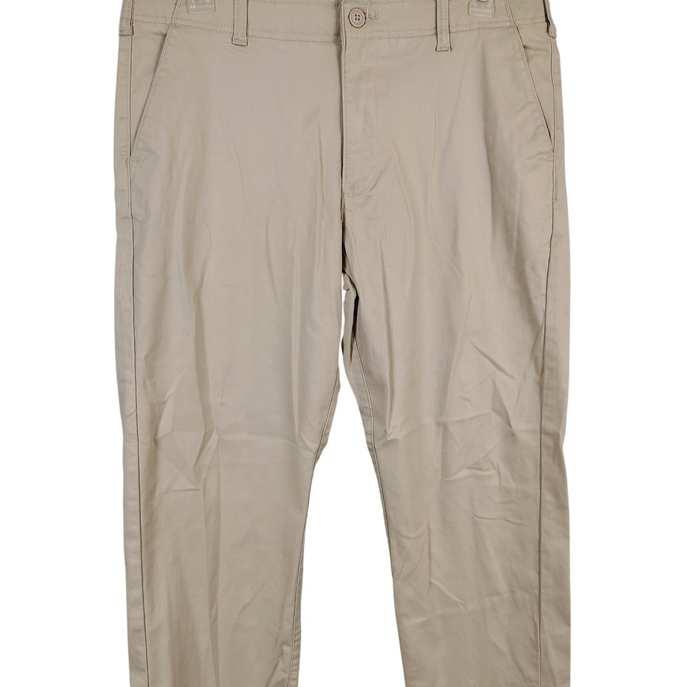 Lee Mens 36X30 X-Treme Comfort Khaki Chino Pants Tan Cotton Workwear Gorpcore